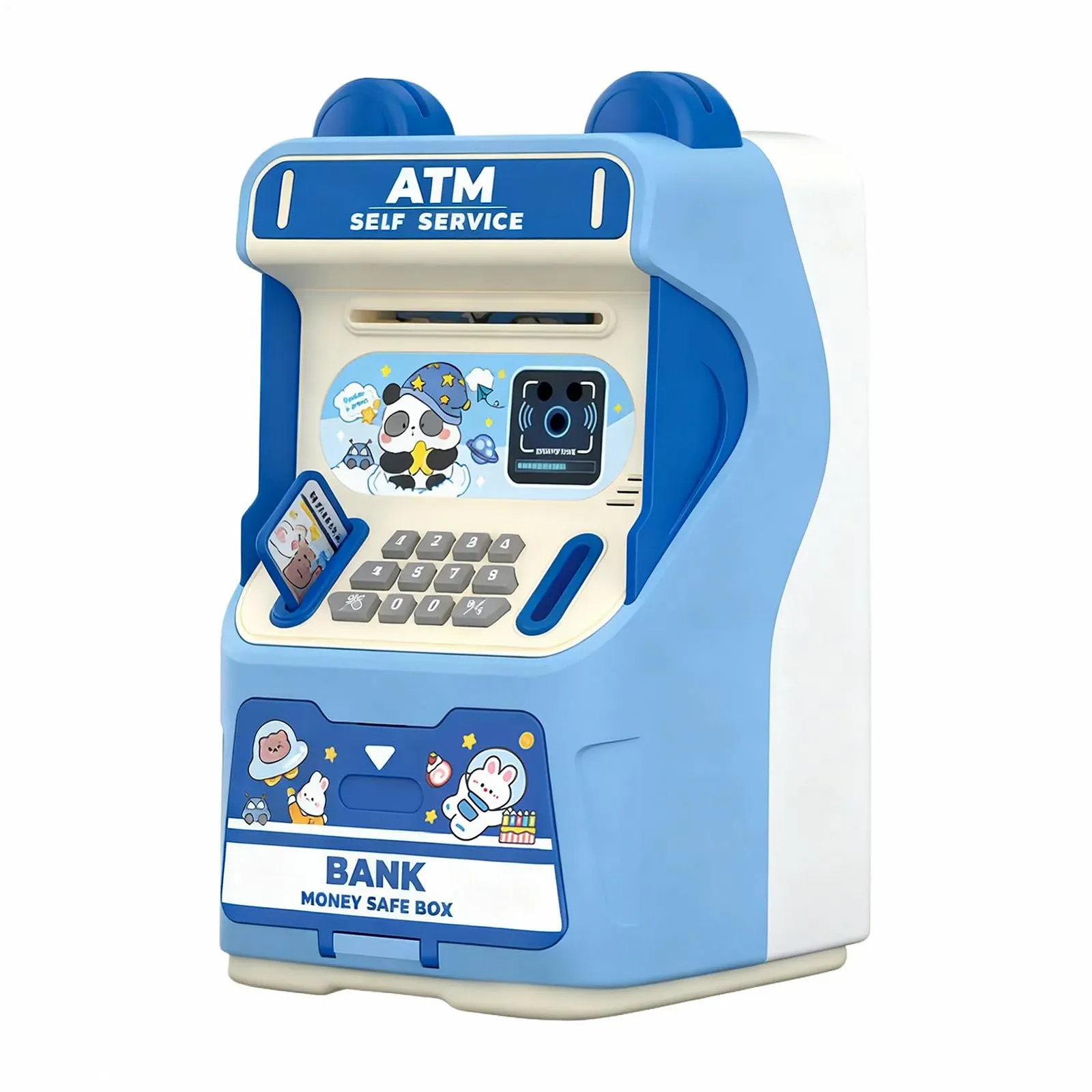 Банкомат дитячий іграшковий Навчальний з розпізнаванням обличчя та слотом для картки Кролик, фото №1