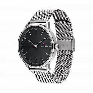 Мужские аналоговые кварцевые часы Tommy Hilfiger 1791842, серебристый цвет, браслет из нержавеющей стали с сетчатым звеном synthetic.ua - Фото 1