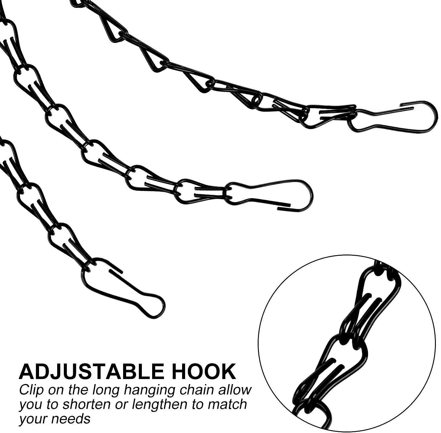 Ланцюги для кашпо KAHEIGN Набір з 8 шт. 40 см Метал Чорний, фото №3 Ланцюги для кашпо KAHEIGN Набір з 8 шт. 40 см Метал Чорний, фото №3
