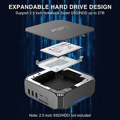 Міні ПК ACEPC AK2 / Intel Celeron J3455 / RAM 8GB / SSD 256GB / 2 x HDMI / LAN  / Wi-Fi 802.11ac / Bluetooth 4 / Windows 11 / Сірий, фото №5