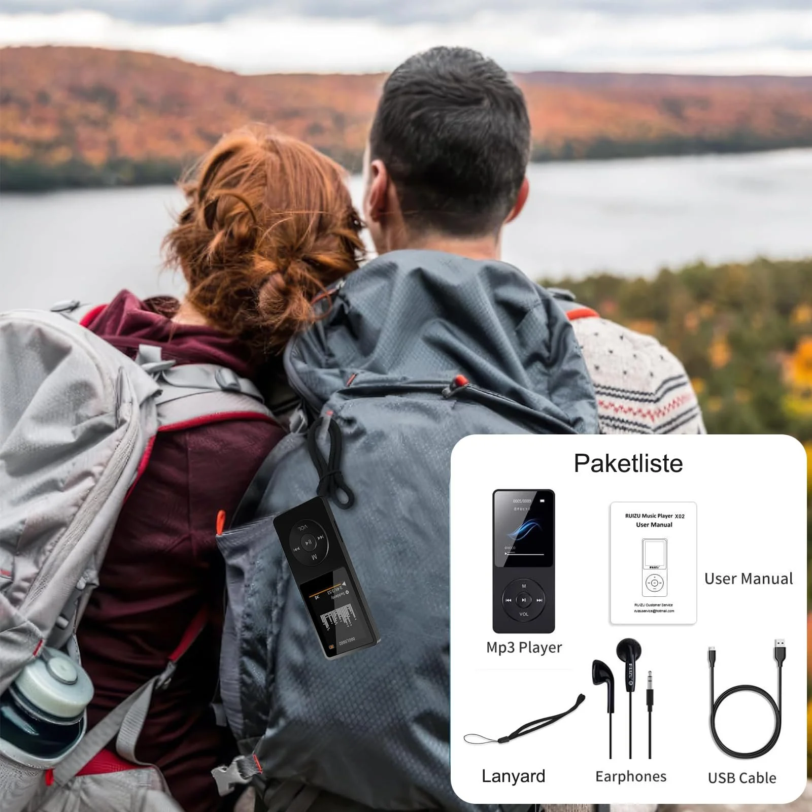 MP3-плеер Bluetooth Sport 32 GB портативный Hi-Fi звук FM-радио запись голоса видео динамик E-Book поддержка до 128 GB (с наушниками), фото №11