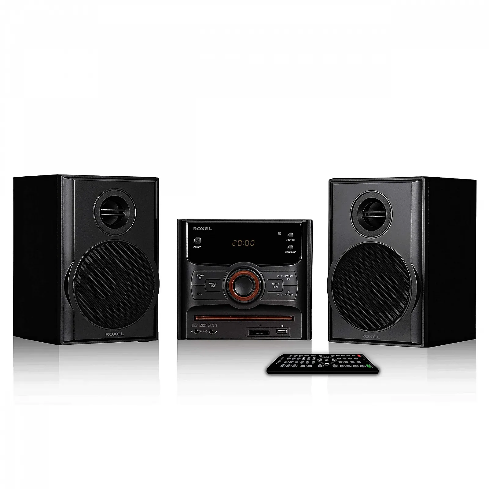 Мини-стереосистема Roxel RCD-250BT Micro Hi-Fi, DVD-проигрыватель, функция караоке, дистанционное управление, беспроводное воспроизведение, FM-радио, воспроизведение USB MP3, выходная мощность 40 Вт RMS, фото №8 Мини-стереосистема Roxel RCD-250BT Micro Hi-Fi, DVD-проигрыватель, функция караоке, дистанционное управление, беспроводное воспроизведение, FM-радио, воспроизведение USB MP3, выходная мощность 40 Вт RMS, фото №8