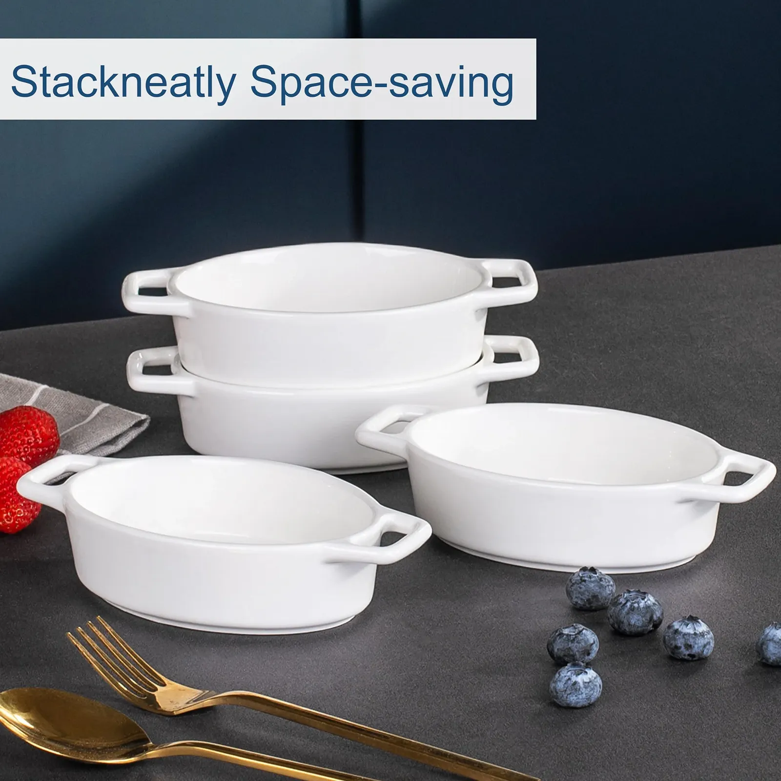 Форма для запікання Lovecasa порцелянова штабельована з ручками порційна, фото №8