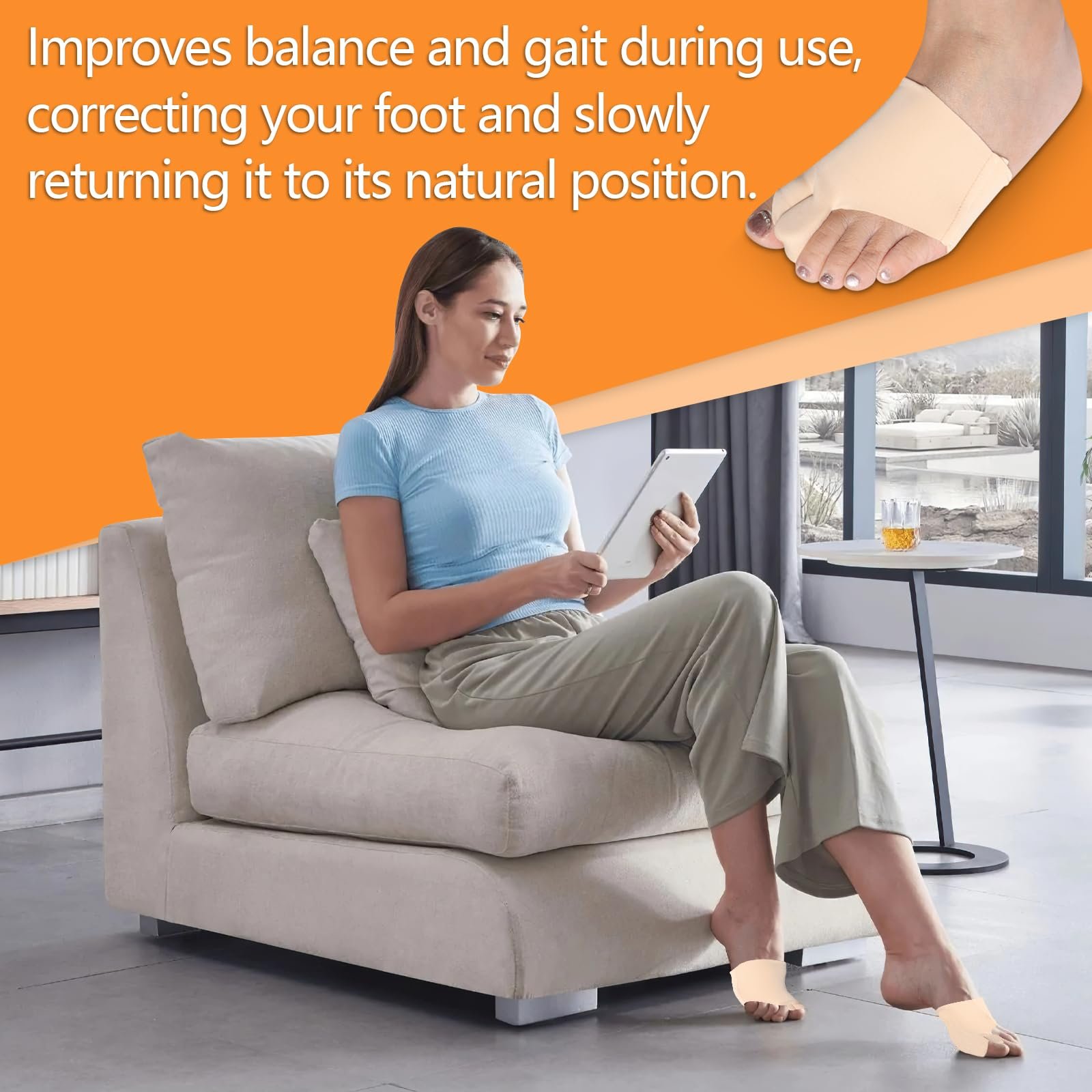 Шкарпетки для корекції Hallux Valgus 1 пара, роздільник для пальців, фото №4 Шкарпетки для корекції Hallux Valgus 1 пара, роздільник для пальців, фото №4