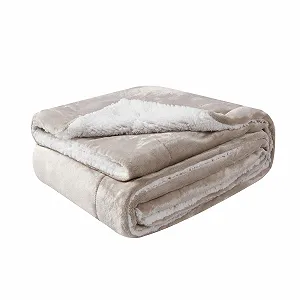 Покривало Sherpa Fluffy М'яка та Тепла Покривало з флісу Розмір: 150 см x 200 см, Бежевий колір - Фото 1