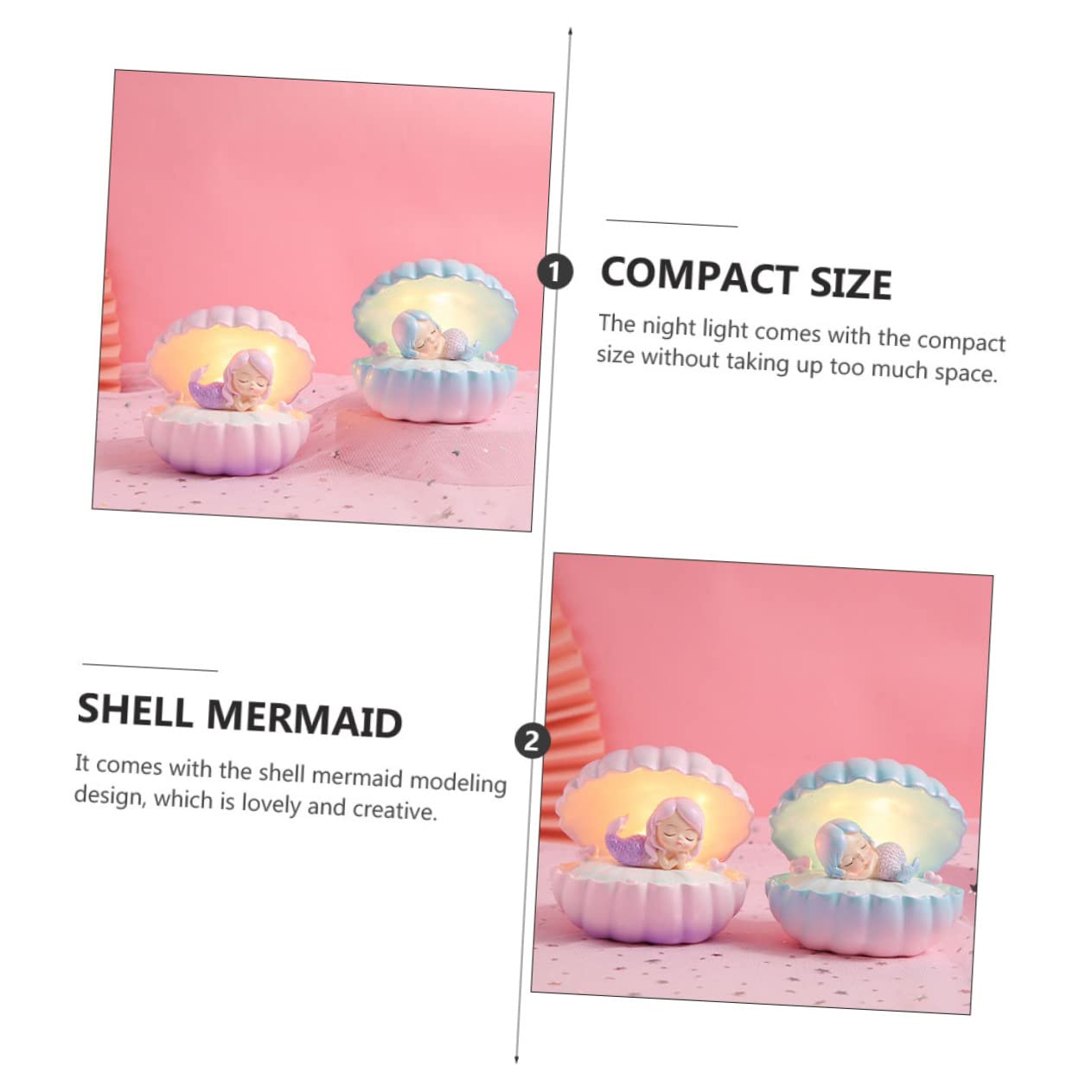 Светильник BUTIFULSIC Pearl Shell Night Light для декора комнаты Розовый, фото №3 Светильник BUTIFULSIC Pearl Shell Night Light для декора комнаты Розовый, фото №3