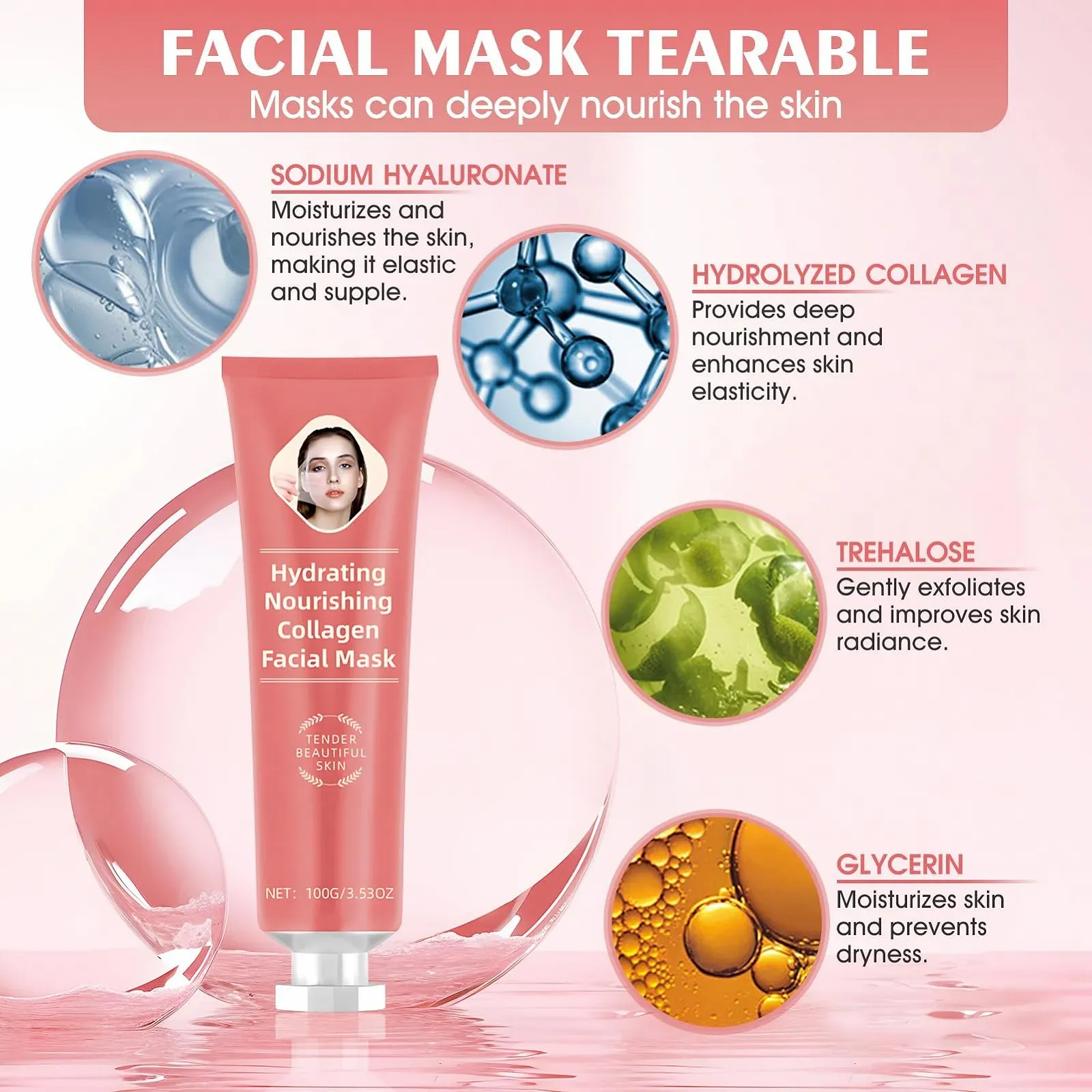 Маска для обличчя Allony Collagen Night, нічна маска-пілінг з колагеном, фото №6 Маска для обличчя Allony Collagen Night, нічна маска-пілінг з колагеном, фото №6