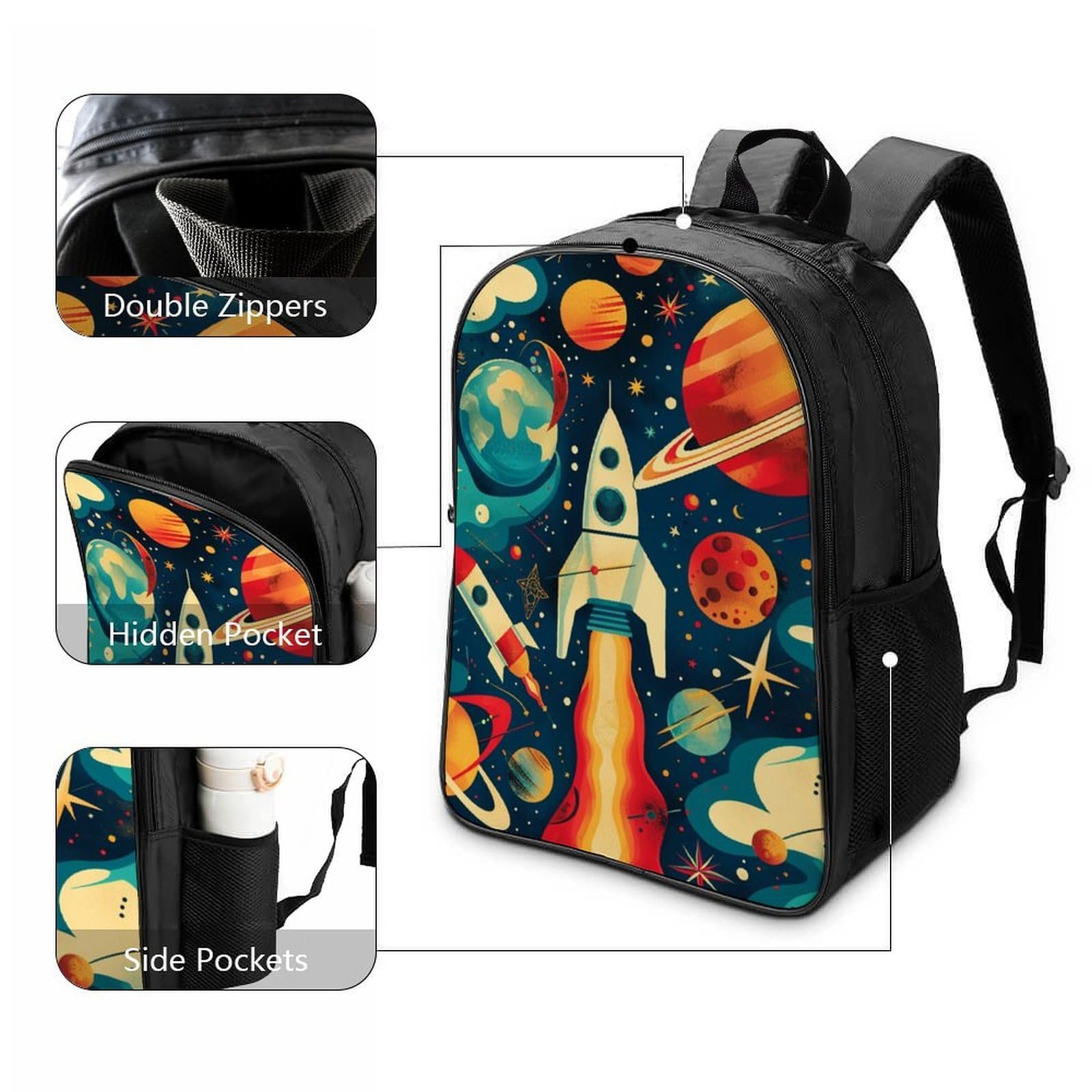 Рюкзак DPEOANEBN Rocket 3D, дитячий, великий, 40x28x16 см, фото №3