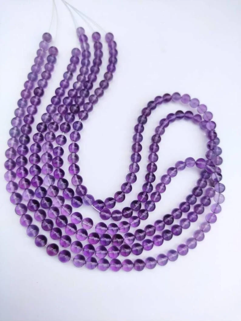 Бусины Аметист Круглый граненый 6 мм нить длиной 40 см Камень для изготовления ювелирных изделий для ожерелья браслета, фото №2