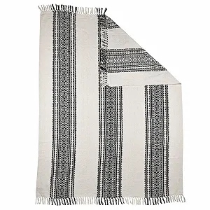 Покривало EGLO LIVING Longlac Бавовна, кремовий та чорний, 130 x 170 см synthetic.ua - Фото 1