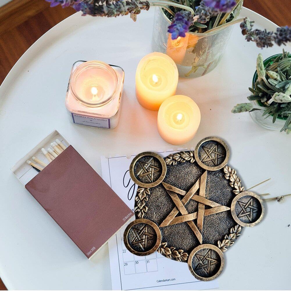 Подсвечник Astrologia Pentagram Altar Plate Resin Tea Light Holder, фото №6