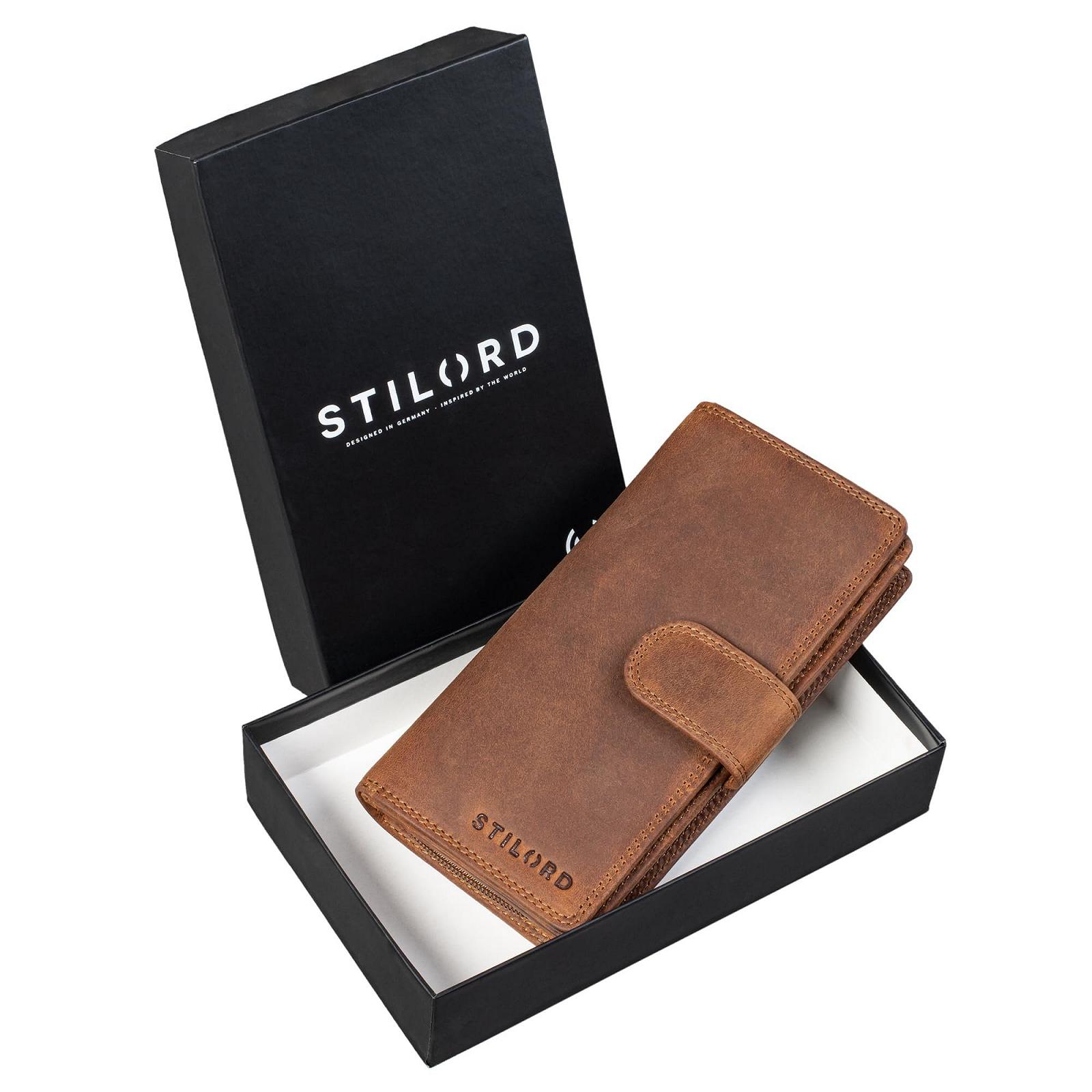 Кошелек STILORD Jewel Кожаный Женский Много Отделений для Карточек Винтажный Большой Коричневый, фото №3