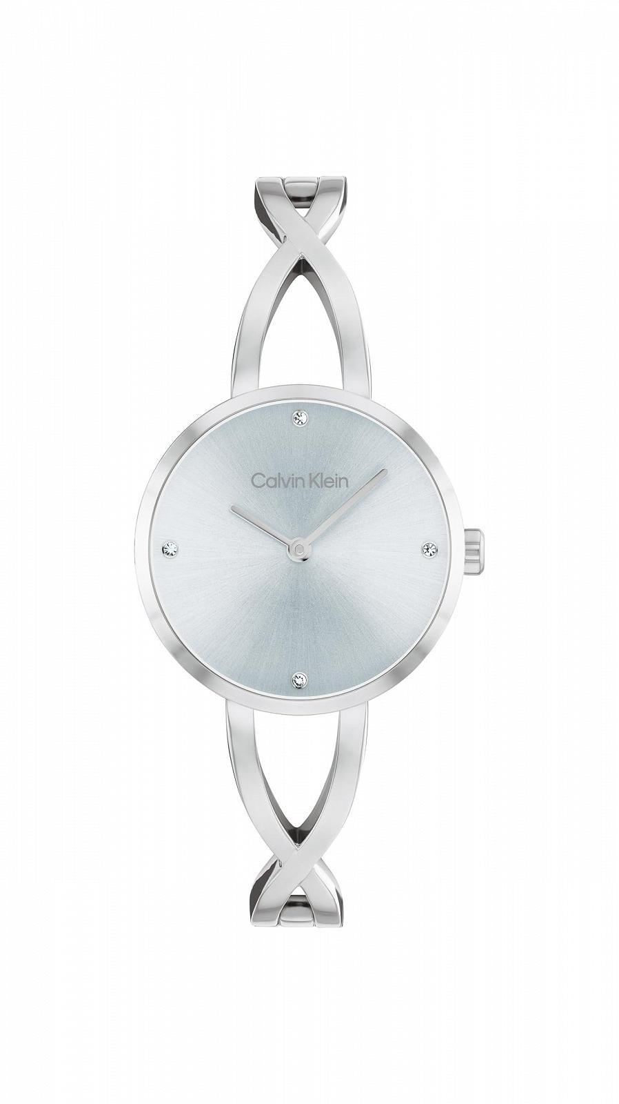 Жіночий годинник Кварцовий Calvin Klein Two Hands Колекція Sculpted Embrace, сріблястий браслет з нержавіючої сталі, фото №1