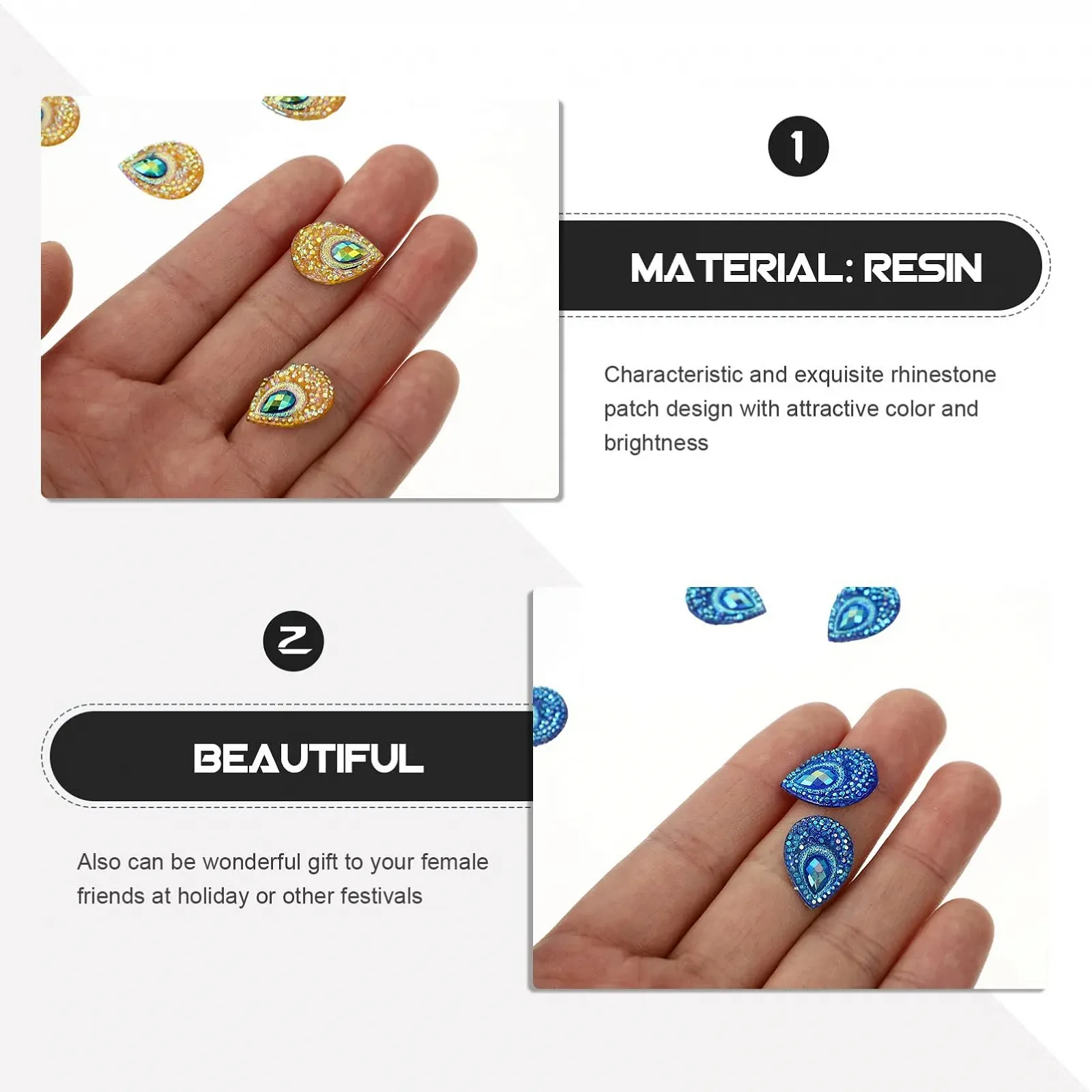 Стрази Крапля води EXCEART 300 шт., фото №3