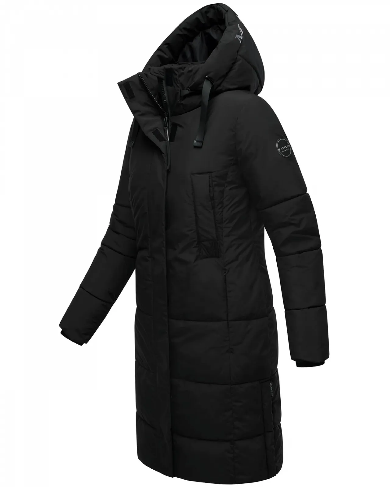 Пальто зимове MARIKOO Laryaa XVI Жіноче Тепле стьобане Довге зі знімним капюшоном, фото №2