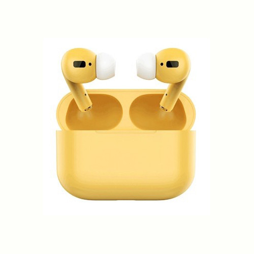 Наушники беспроводные TWS Airpod 3 с боксом для зарядки Yellow Bluetooth кейсом, фото №1