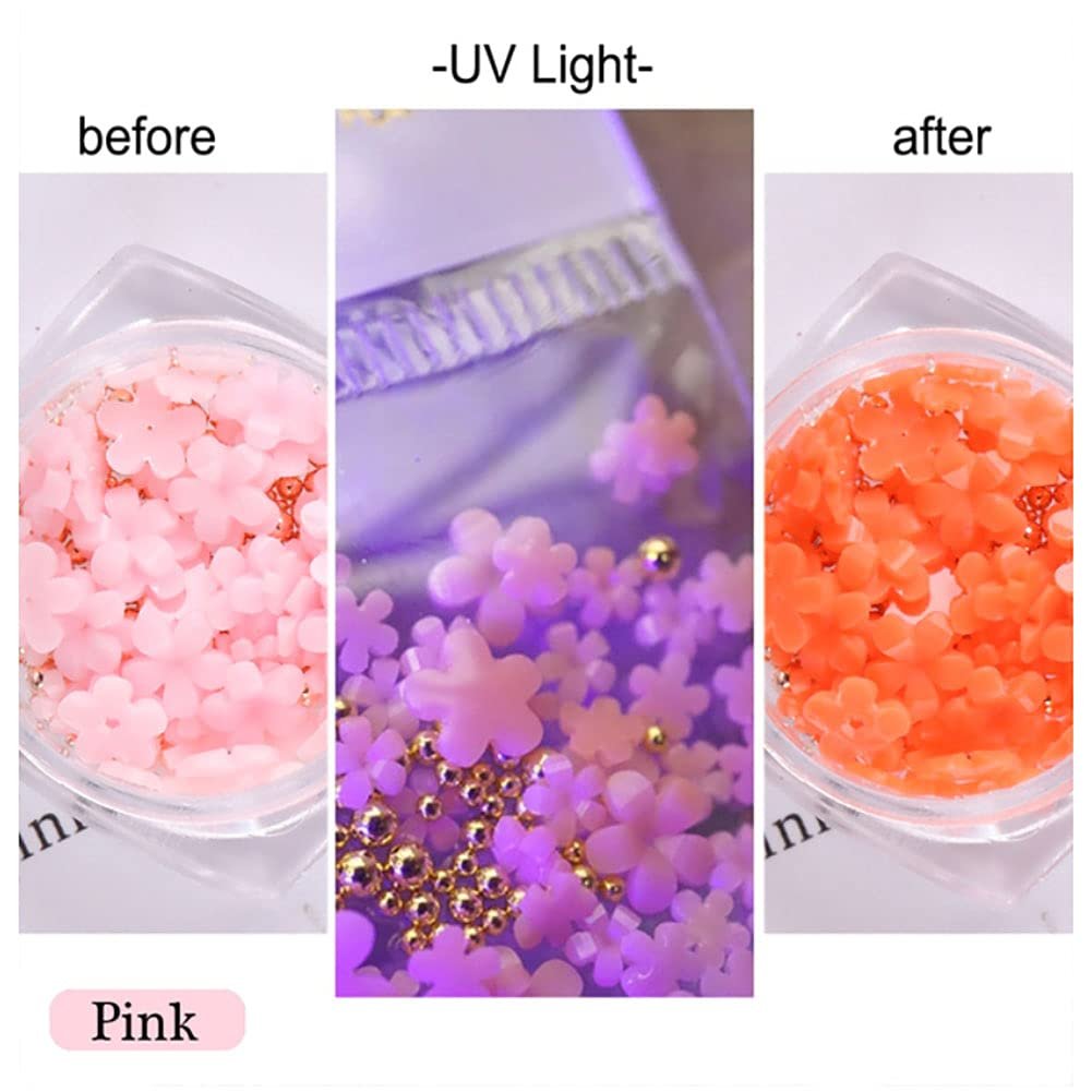 Подвески для дизайна ногтей Цветы, 40 шт, цветы, шарики стальные, набор для ногтей, акриловая смола, заклепки для ногтей, розовый цвет, фото №4