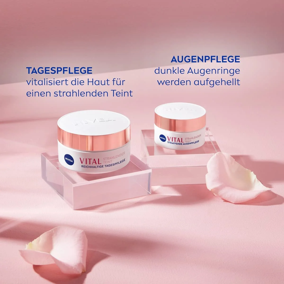 Денний крем NIVEA Vital Radiant Complexion живильний для зрілої шкіри з олією пелюсток троянди та кальцієм 50 ml, фото №4