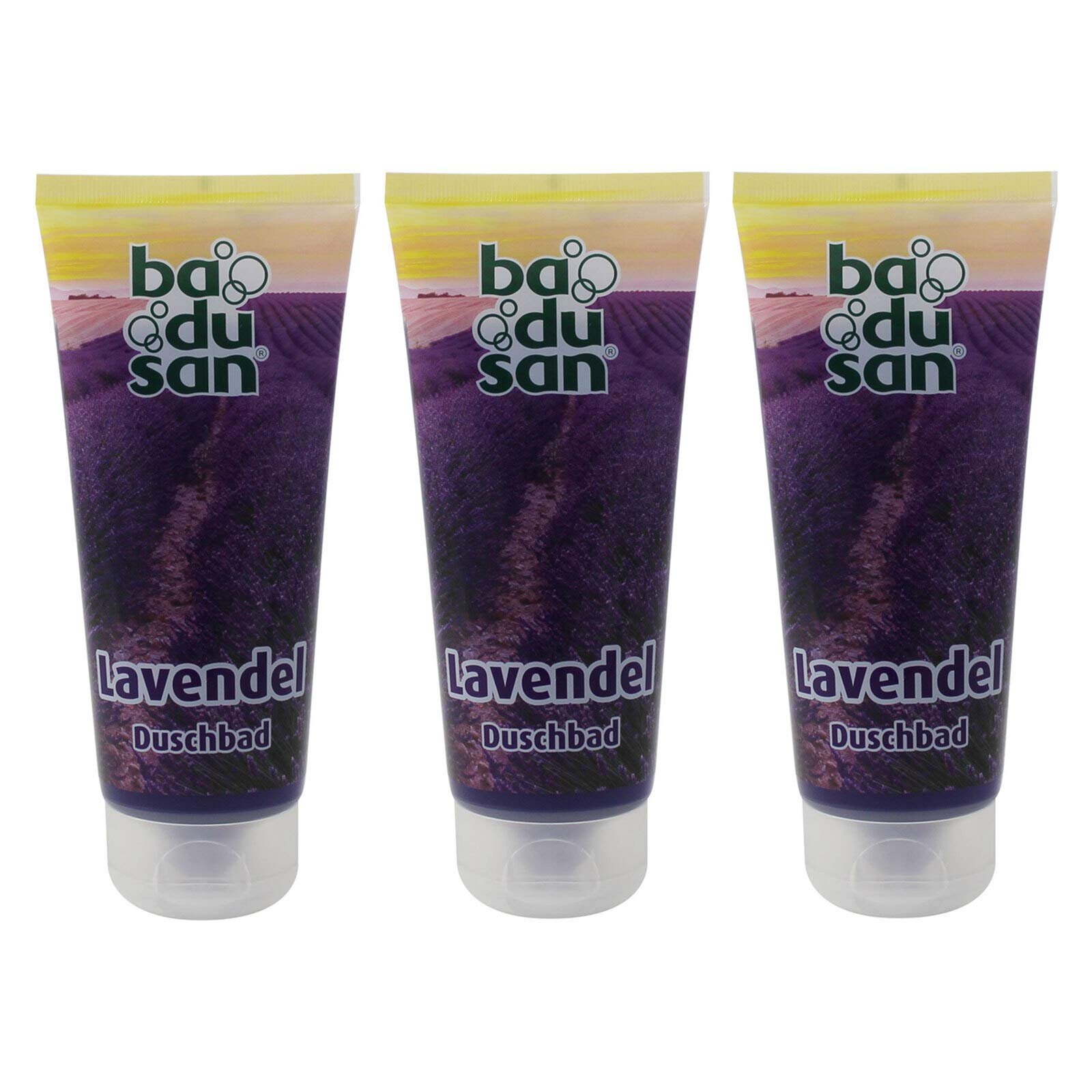 Гель для душу Badusan Lavender 3 x 200 мл упаковка з 3 тюбиків, фото №1
