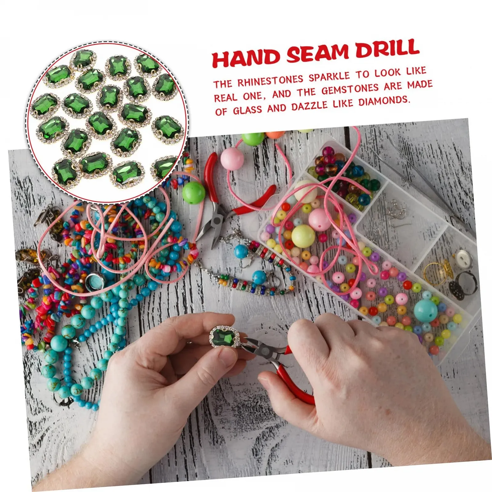 Пришивні стрази LALAFINA 20 шт. для ювелірних та модних аксесуарів, маленькі, зелені, для одягу, сумок, весільних суконь, фото №6