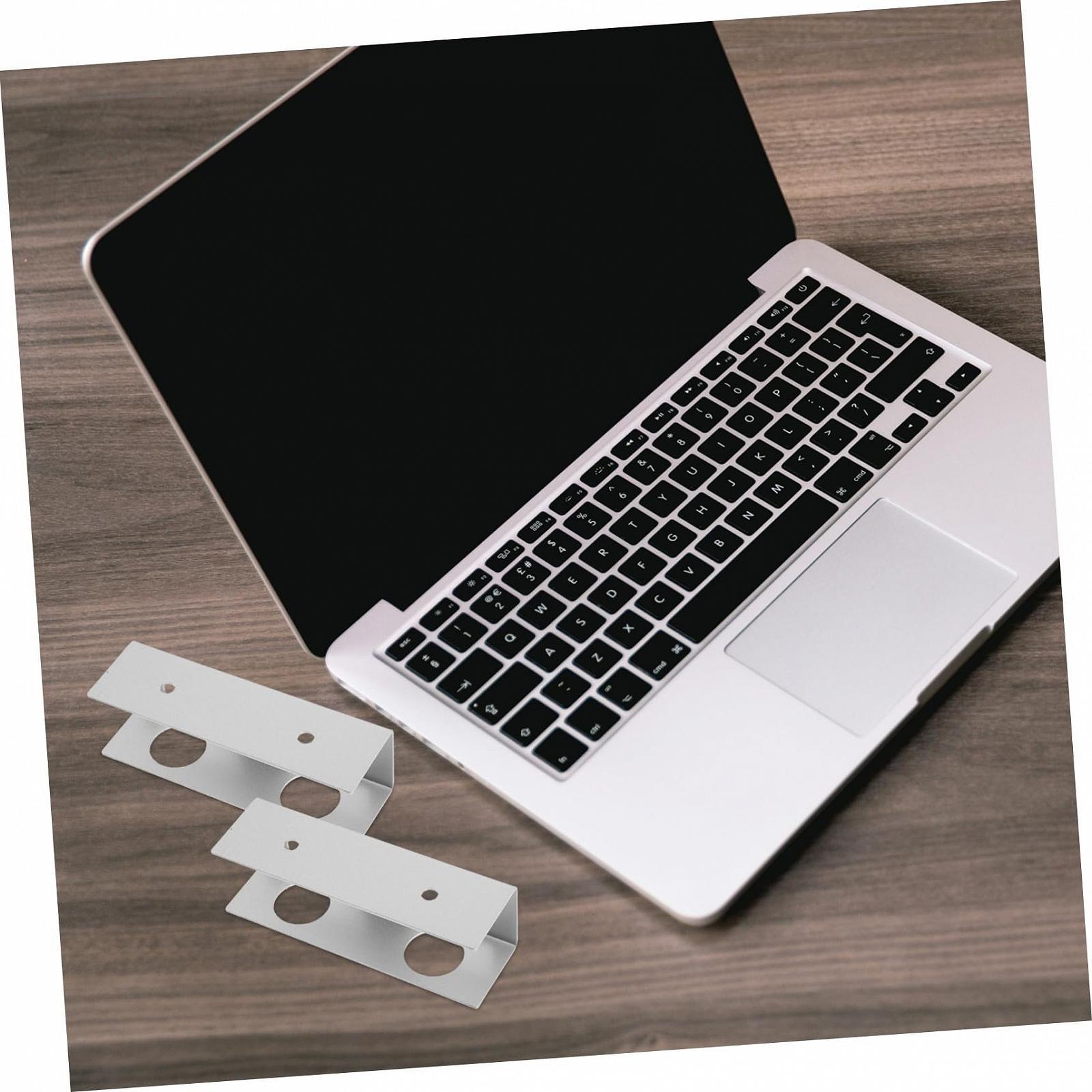 Подставка для ноутбука Tofficu алюминиевая для установки под стол Металлический держатель для клавиатуры Серебристый, фото №4