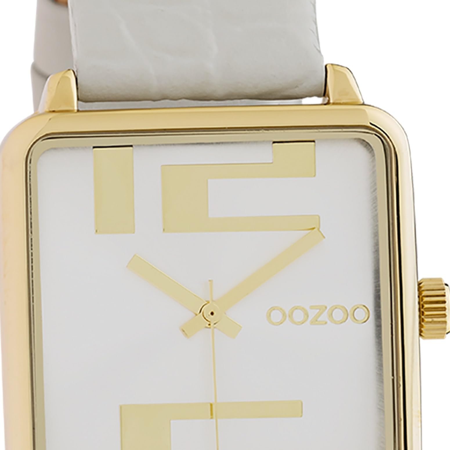 Женские Квадратные Часы Oozoo C10365 Серебристый/Светло-Серый, Золотой белый, Ремешок, фото №2