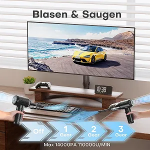 Електрична повітродувка для пилу GOAMGE 3 рівні 110 000 RPM 9000 mAh 2-в-1 для ПК synthetic.ua - Фото 1