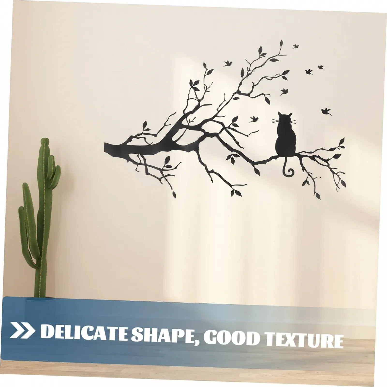 Наклейка на стіну Кіт з візерунком дерева знімна багаторазова водонепроникна ПВХ, фото №4