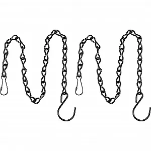 Ланцюжки для підвісних кошиків Металеві 24 см 2 шт. Чорні - Фото 1