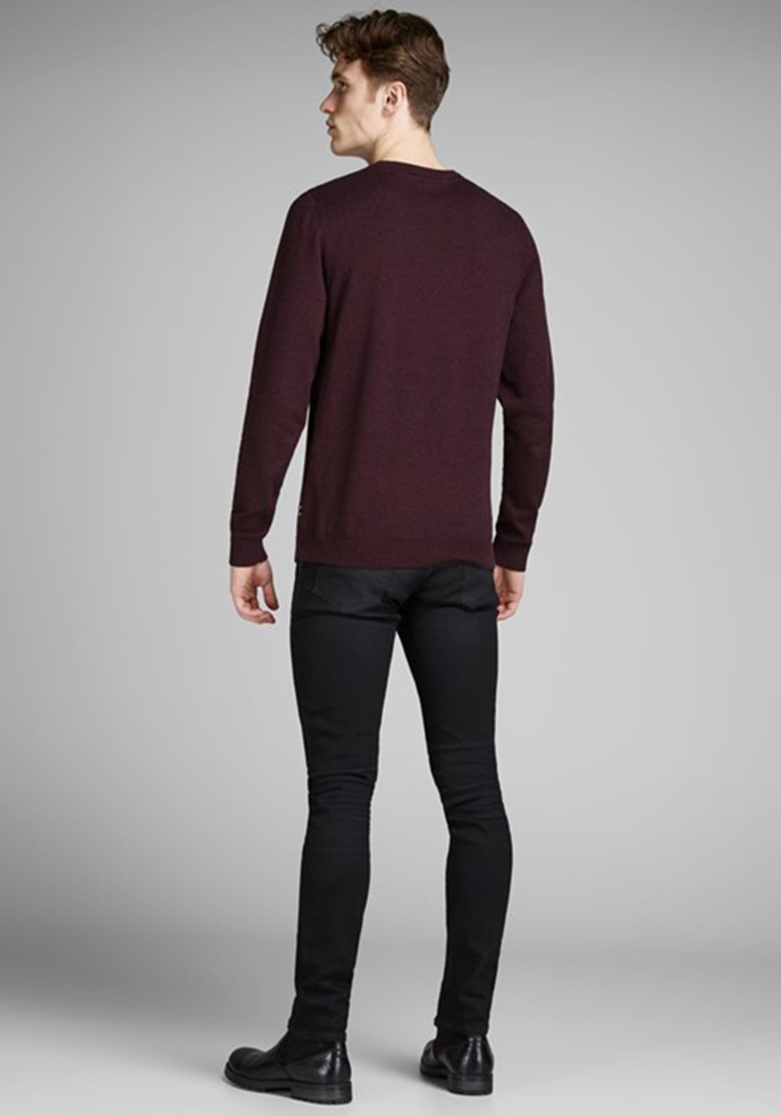 Пуловер JJEBASIC KNIT CREW NECK NOOS 12137190-Port Royale Jack&Jones Бордовий XXL, фото №2