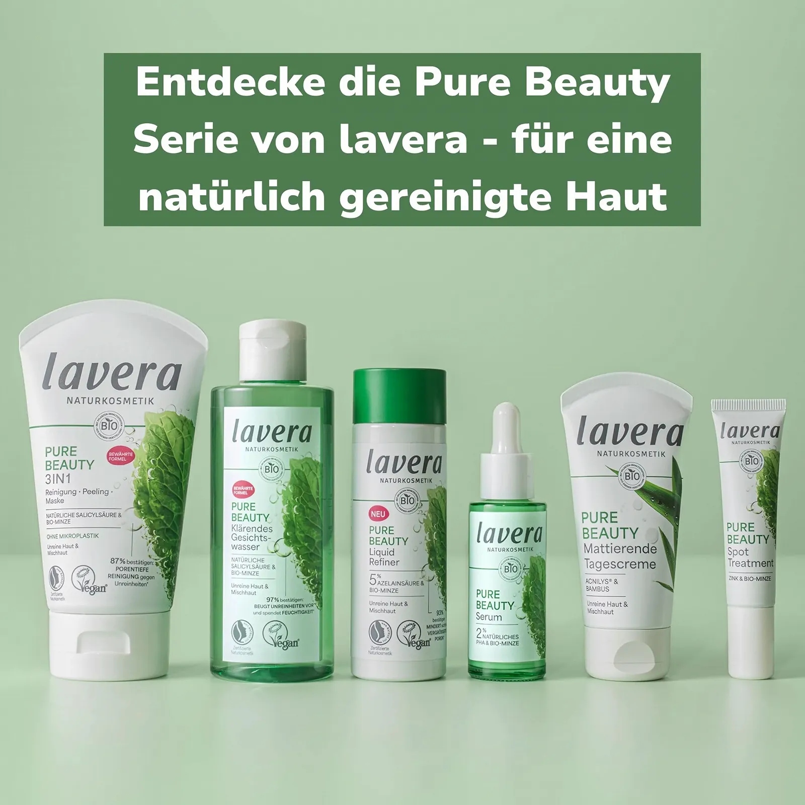 Матуючий денний крем lavera Pure Beauty з Acnilys та бамбуком 50 мл, фото №5