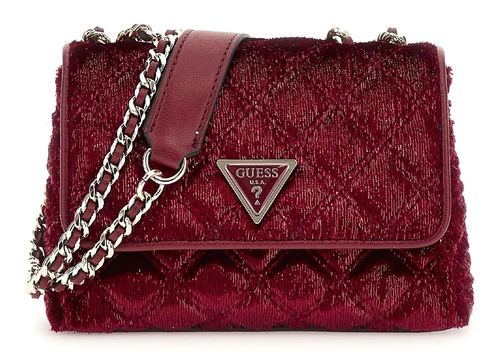 Сумка GUESS Giully Mini 2 Compartment Convertible Flap XS Claret, фото №1