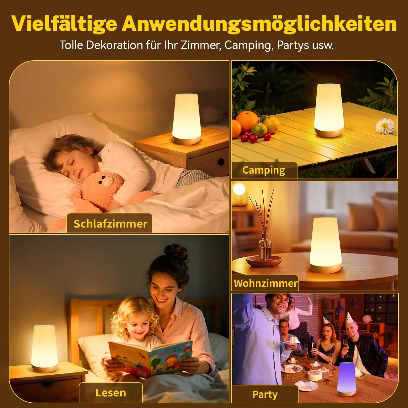 Нічник настільний Touch Dimmable LED 13 RGB Colours Remote Control & Timing Function Rechargeable, фото №9