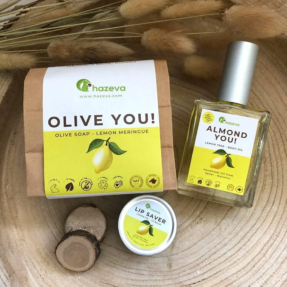 Набір для обличчя та тіла Мило Оливкове Лимон, Мигдальна олія Лимон, Бальзам для губ Лимон, 3 шт, фото №2 Набір для обличчя та тіла Мило Оливкове Лимон, Мигдальна олія Лимон, Бальзам для губ Лимон, 3 шт, фото №2