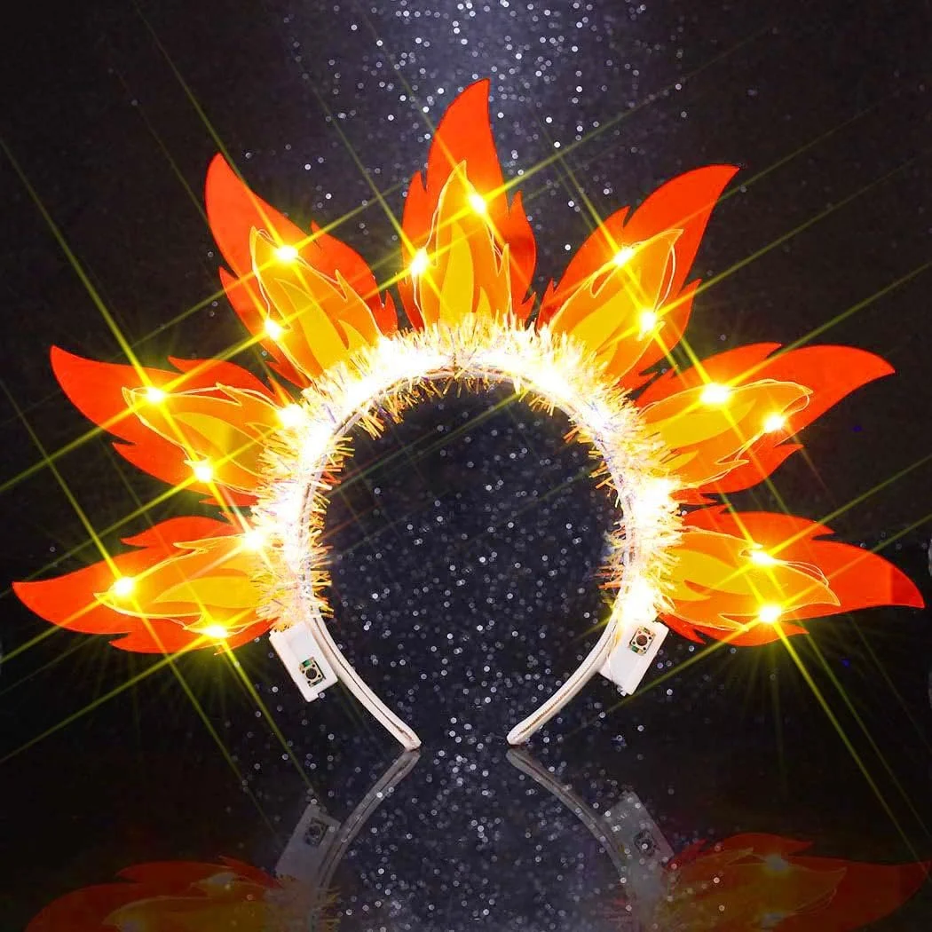 Обруч для волосся з LED полум'ям, фото №1