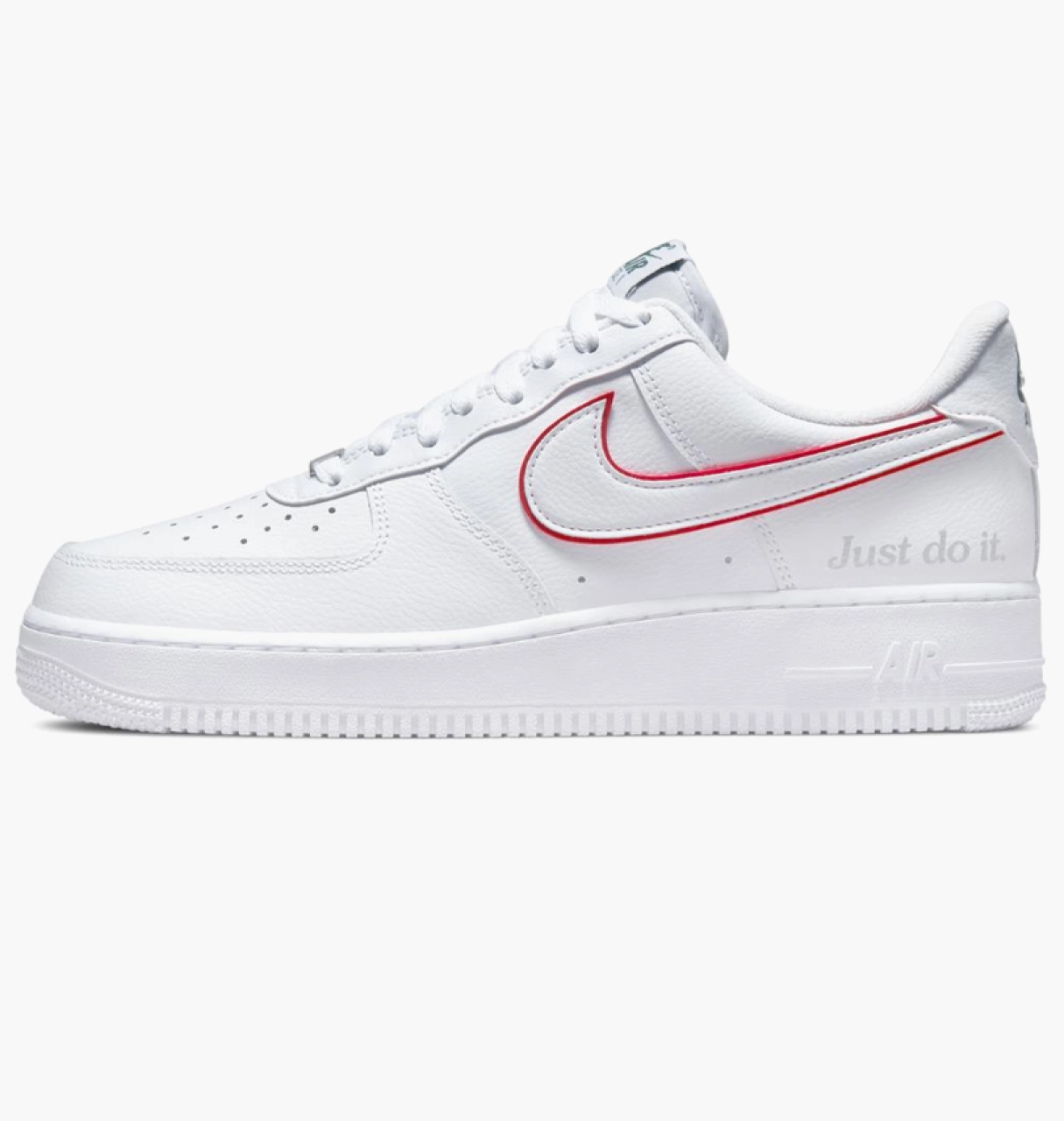 Кросівки Nike Air Force 1 Low Just Do It White Noble Green Metallic Silver University Red 46, фото №1