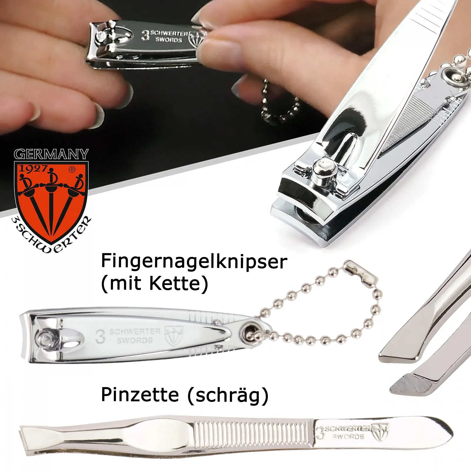 Набор для маникюра и педикюра DREI SCHWERTER Capri 4 предмета, искусственная кожа, черный, фото №3