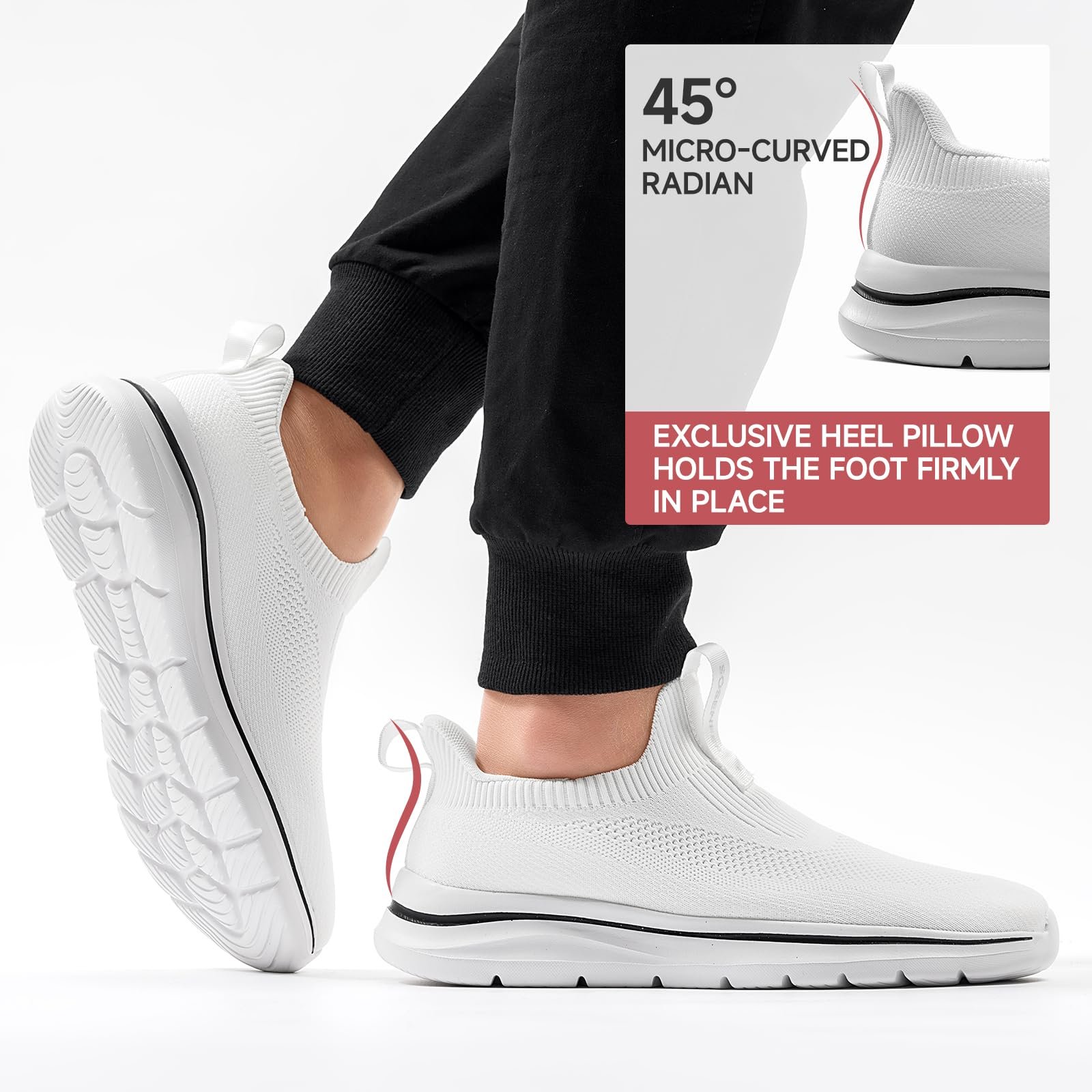 Кроссовки Sosenfer Без шнурков Дышащие Мужские Удобные Повседневные Спортивные Легкие Кроссовки для спортзала и ходьбы для мужчин, фото №3