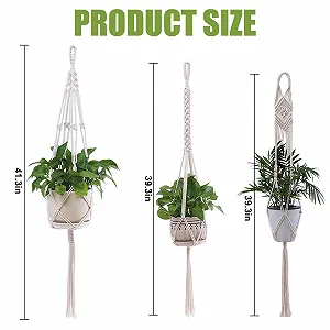Набір підвісних кашпо макраме Boho 105 см 3 шт. synthetic.ua - Фото 1