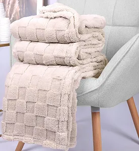 Покривало Betz М'яка Пухнаста Флісова Venice XXL Тепла 150 x 200 см Сіро-коричневий - Фото 1