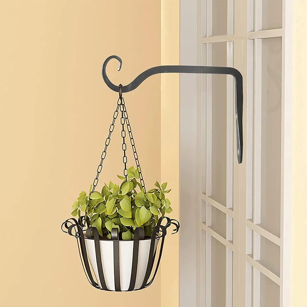 Настінні кронштейни для рослин Залізні гачки Чорні Набір з 2 шт., фото №6 Настінні кронштейни для рослин Залізні гачки Чорні Набір з 2 шт., фото №6