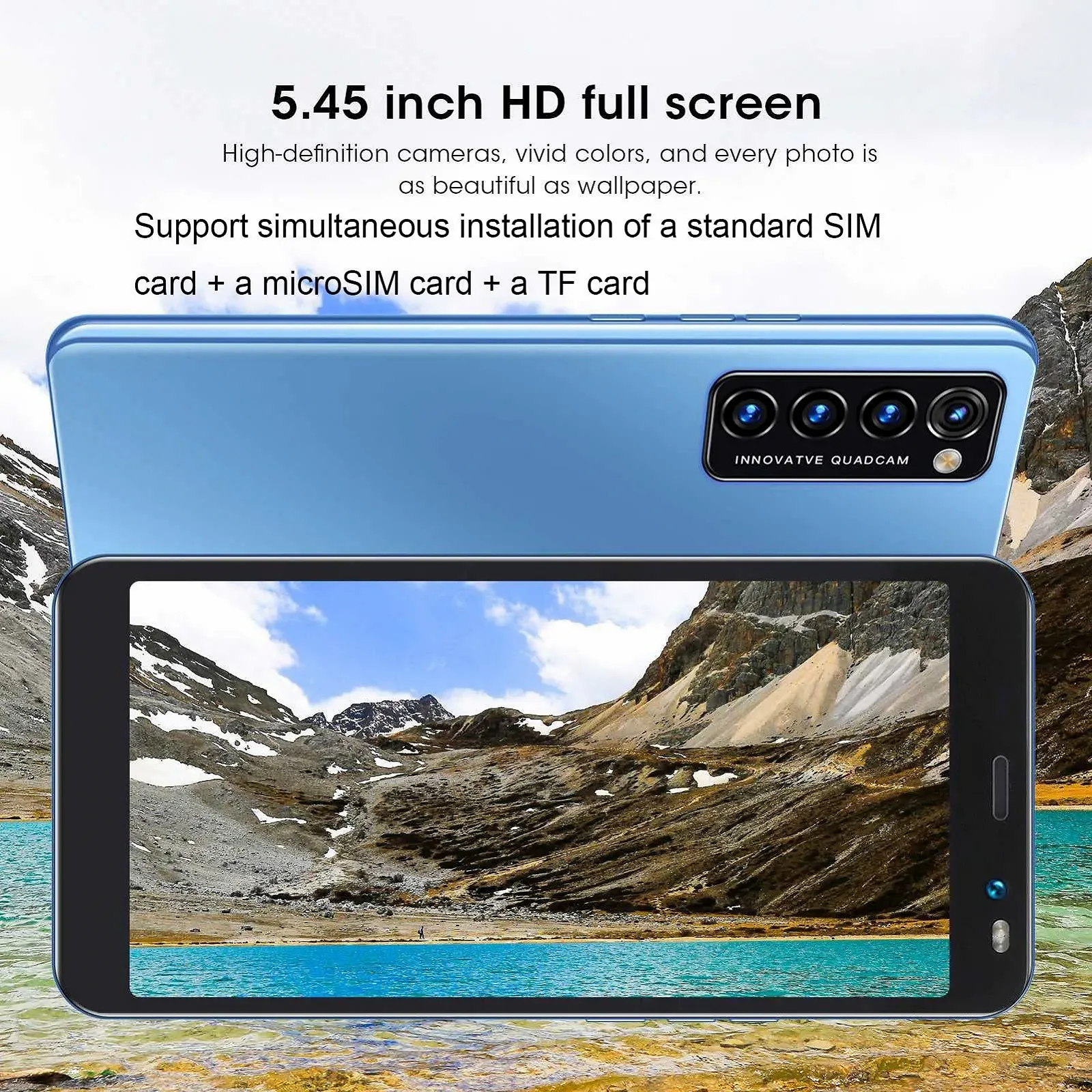 Смартфон LANDVO 5.45" 512MB RAM 4GB ROM Dual SIM Синій, фото №5