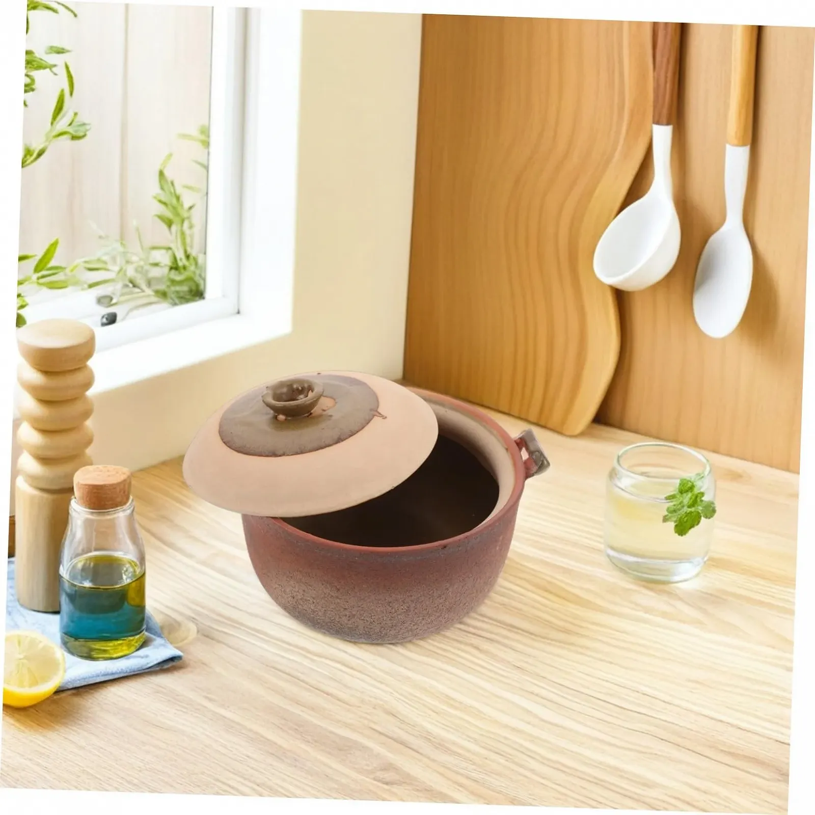 Горщик Теракотовий Керамічний з кришкою та ручкою Жаростійкий для плити та духовки, фото №5