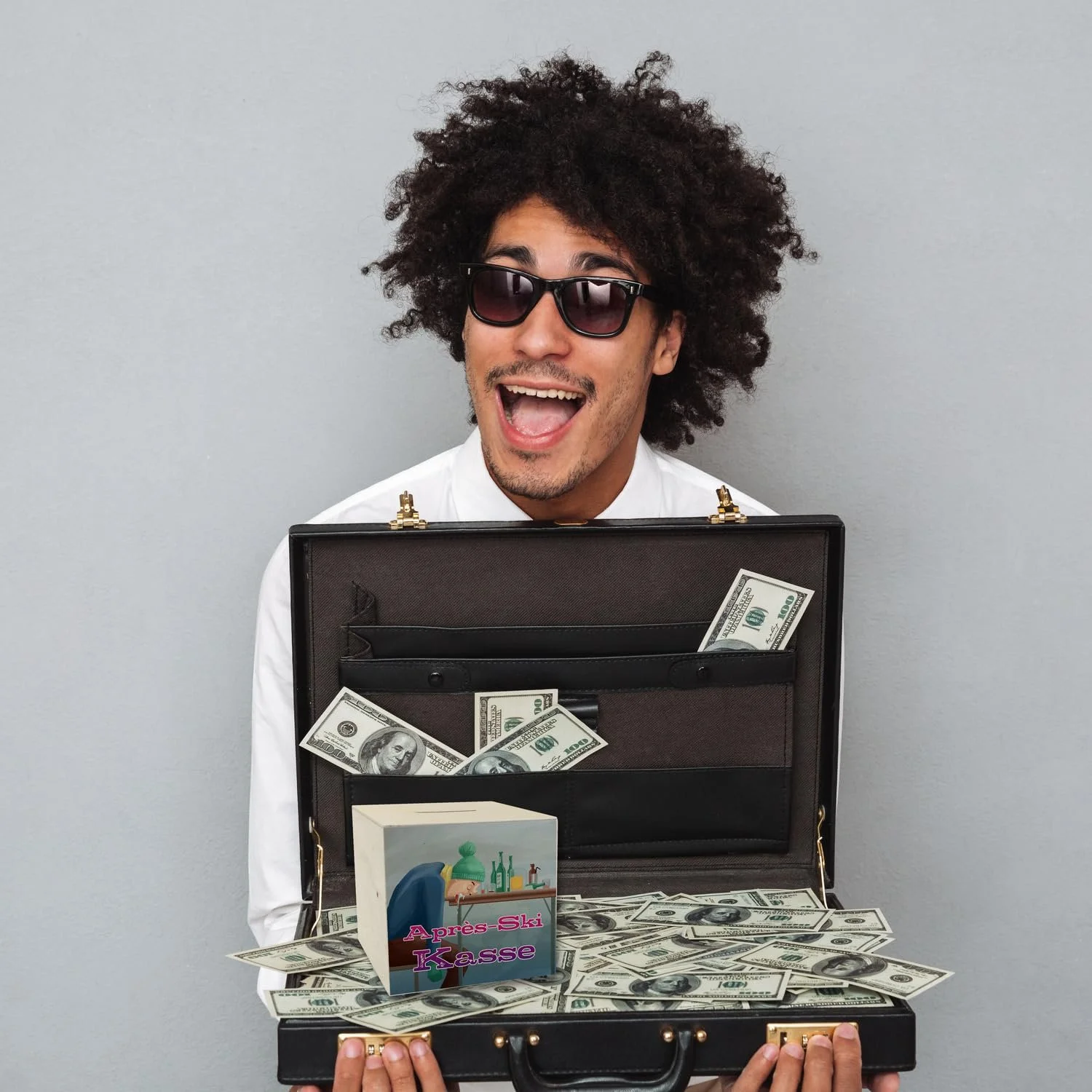 Скарбничка дерев'яна Après-Ski Cashier із кумедним мотивом, фото №5