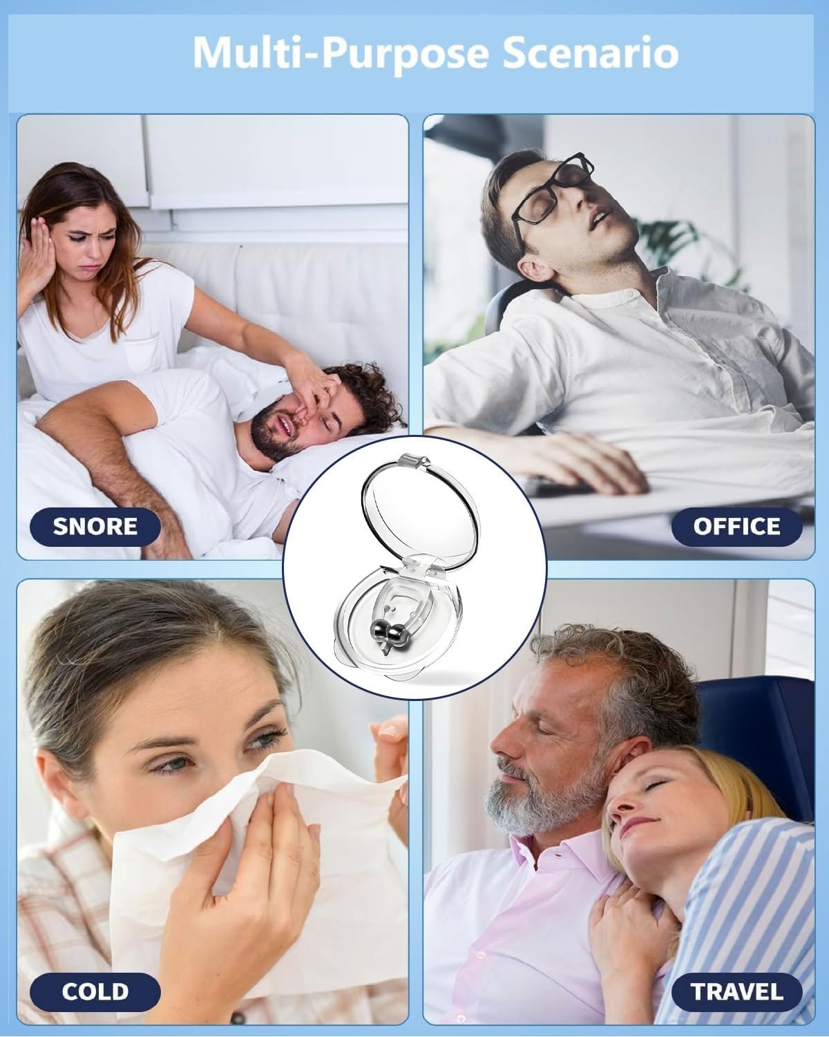 Кліпса проти хропіння (4 шт.) Магнітна для носа, фото №6