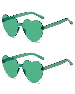 Солнцезащитные Очки Сердцеобразные QLEUIFT 2 Шт. для Женщин - Фото 1