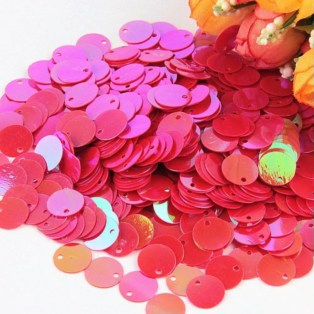 Блестки Круглые Крупные Плоские с отверстием по краю Pailletten 10 мм, 15 мм, 20 мм, 25 мм ABred-15 мм, фото №1