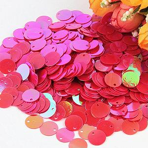 Блестки Круглые Крупные Плоские с отверстием по краю Pailletten 10 мм, 15 мм, 20 мм, 25 мм ABred-15 мм - Фото 1