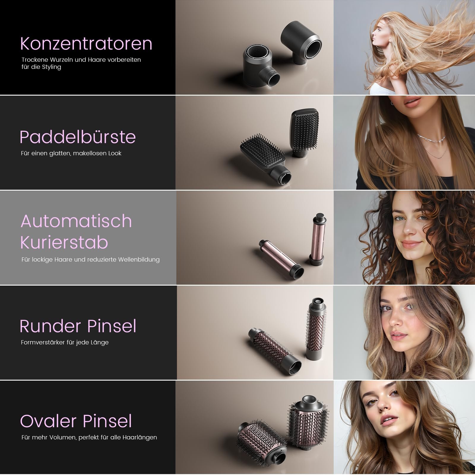 Стайлер для волос 6-in-1 Airstyler 1400 Вт Розовое золото, фото №2 Стайлер для волос 6-in-1 Airstyler 1400 Вт Розовое золото, фото №2