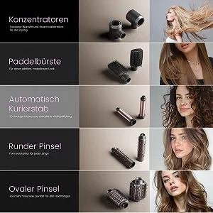 Стайлер для волос 6-in-1 Airstyler 1400 Вт Розовое золото synthetic.ua - Фото 1